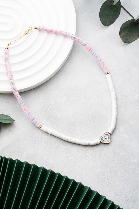 Heliophilia Silver Collar Multicolor con Colgante de Aleación